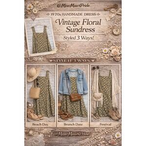 Vintage 70s Handmade Floral Sundress Yellow Boho Ditsy Print  Maxi XL 2XL 3XL